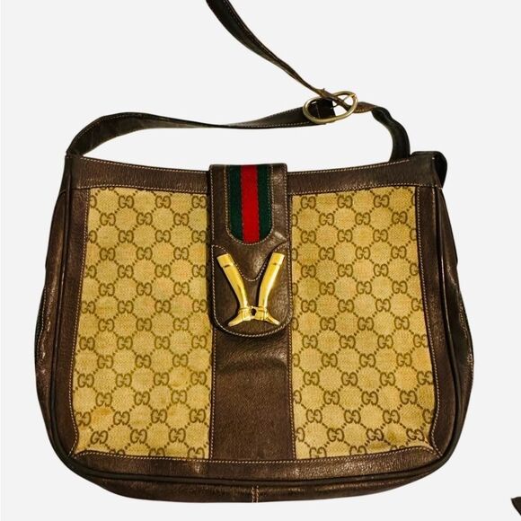 Gucci Brown and Gold Shoulder Bag - Picture 3 of 15